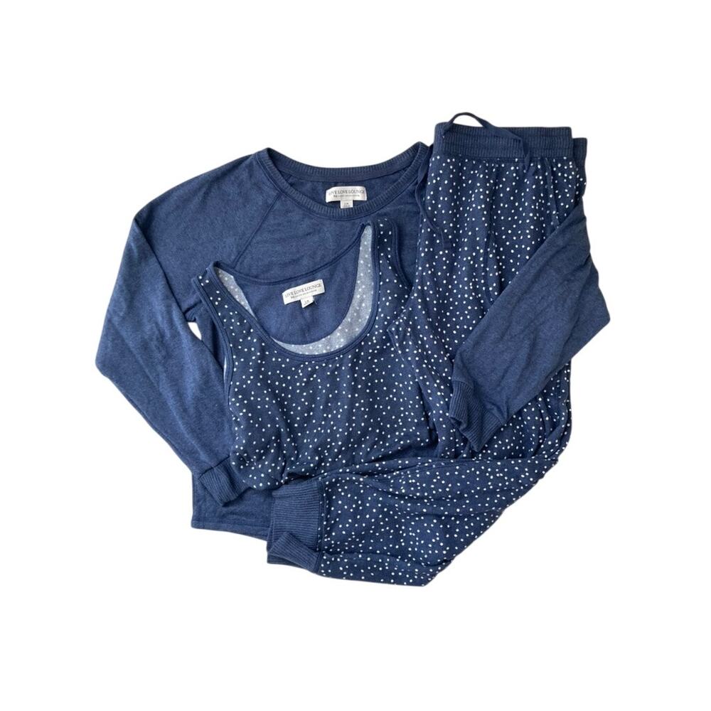 Live Love Lounge Karen Neuburger 3 Piece Polka Dot Lounge Set Blue Large